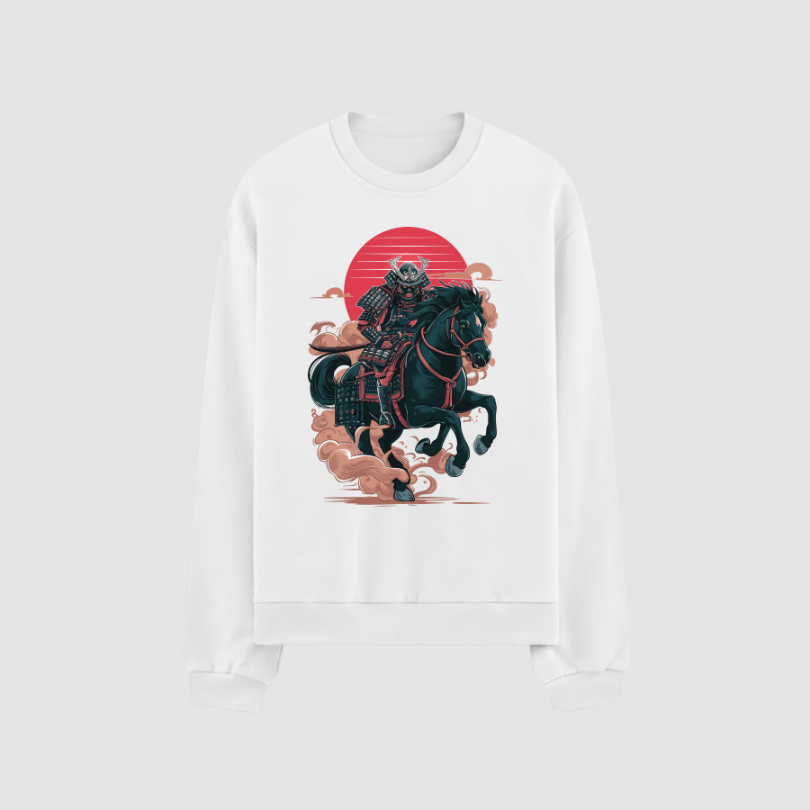 Sweatshirt Oversize Premium Kadın Beyaz